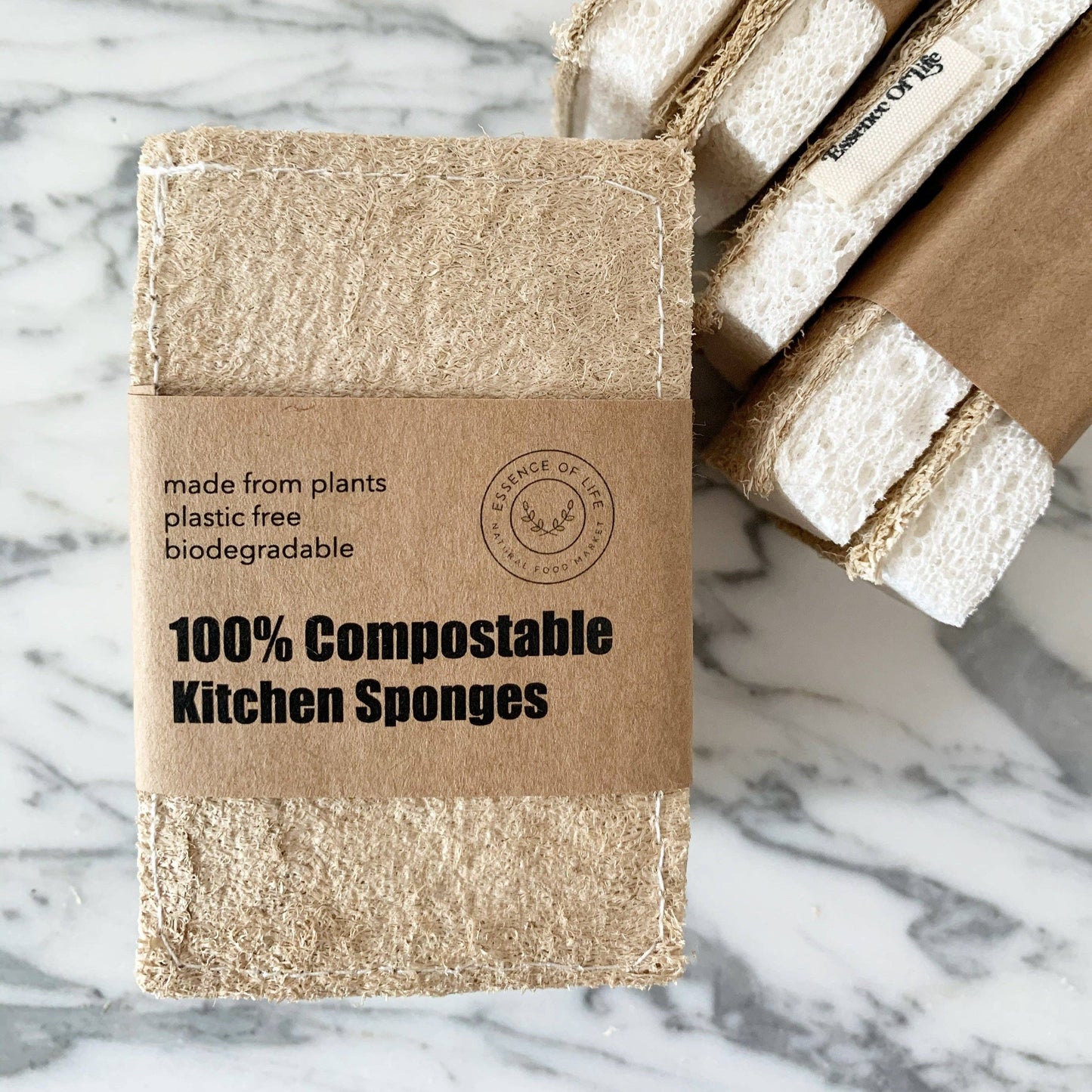 100% Compostable Kitchen Sponges, 2 pack