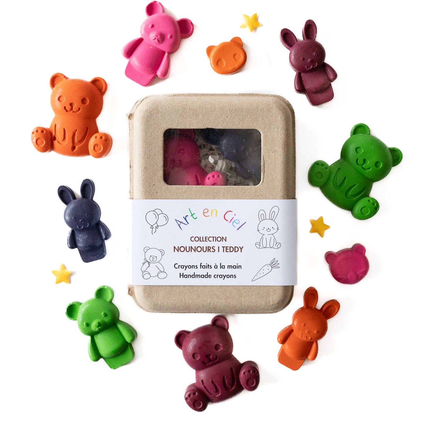 Handmade Crayons - TEDDY BEARS