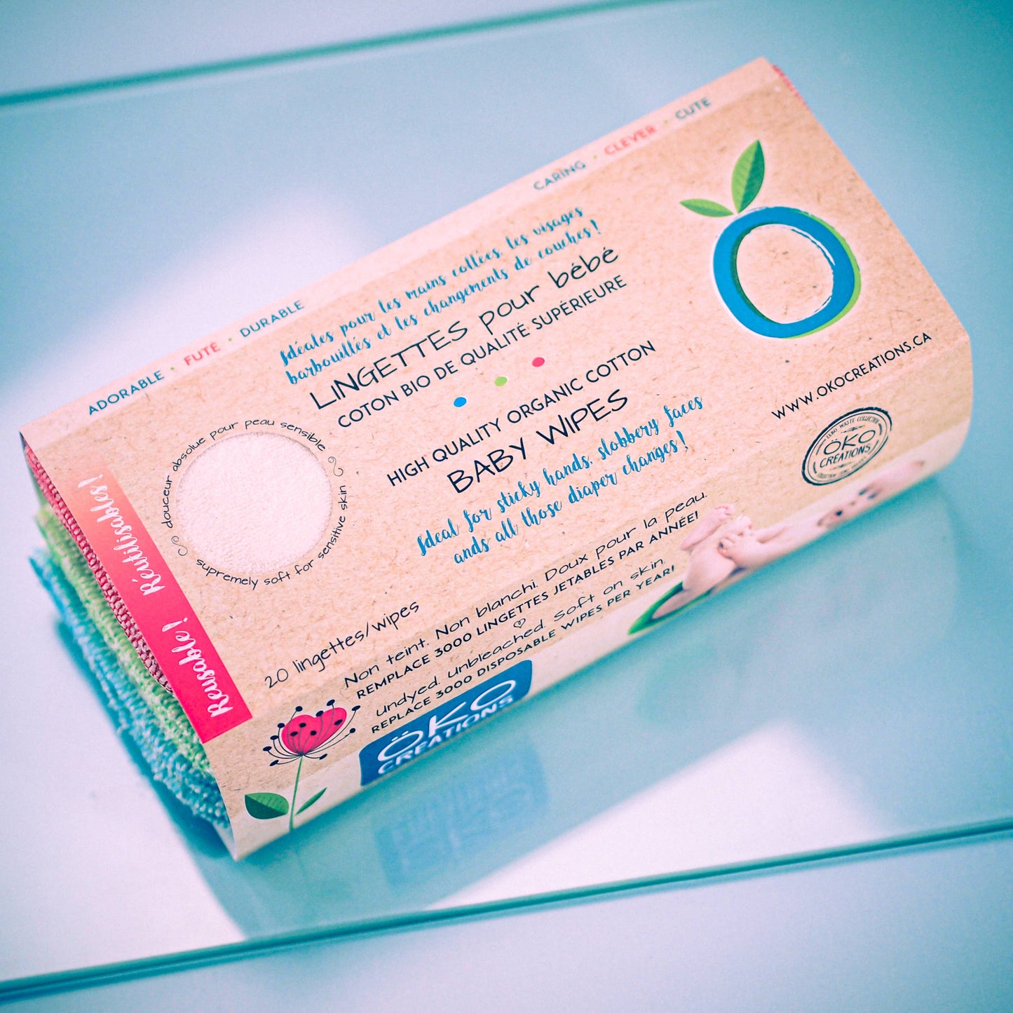 Reusable Organic Cotton Wipes - 4 pack