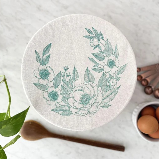 Organic Cotton Bowl Cover - Floral
