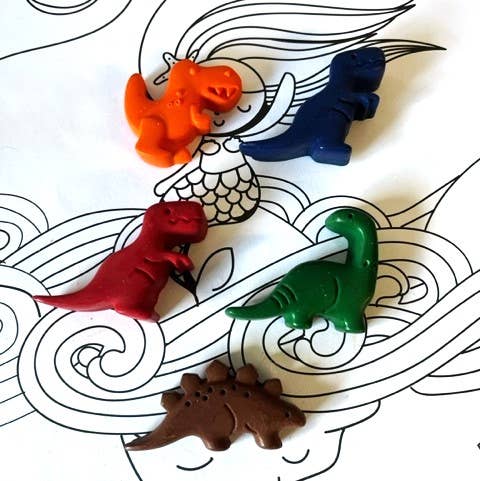 Handmade Crayons - DINO THEME