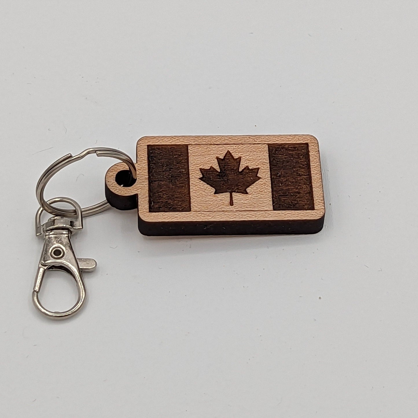 Wooden Keychain - Canada Flag