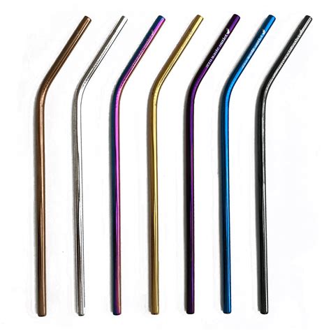 Curved metal straw - misc. colours