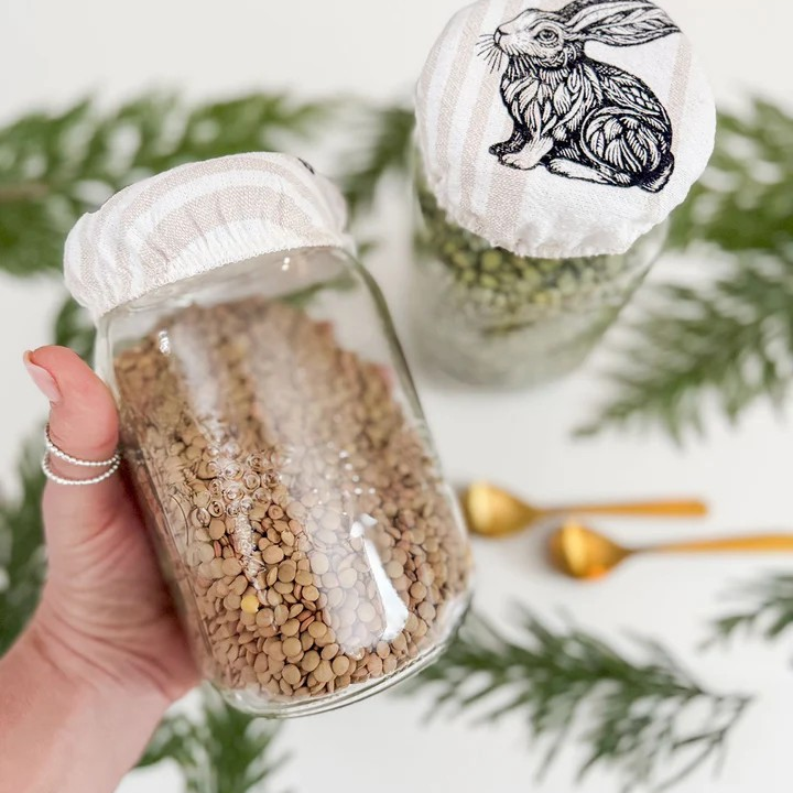 Organic Cotton Jar Covers