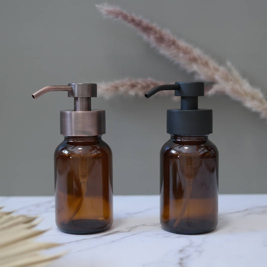 Amber Glass Foaming Soap Dispenser
