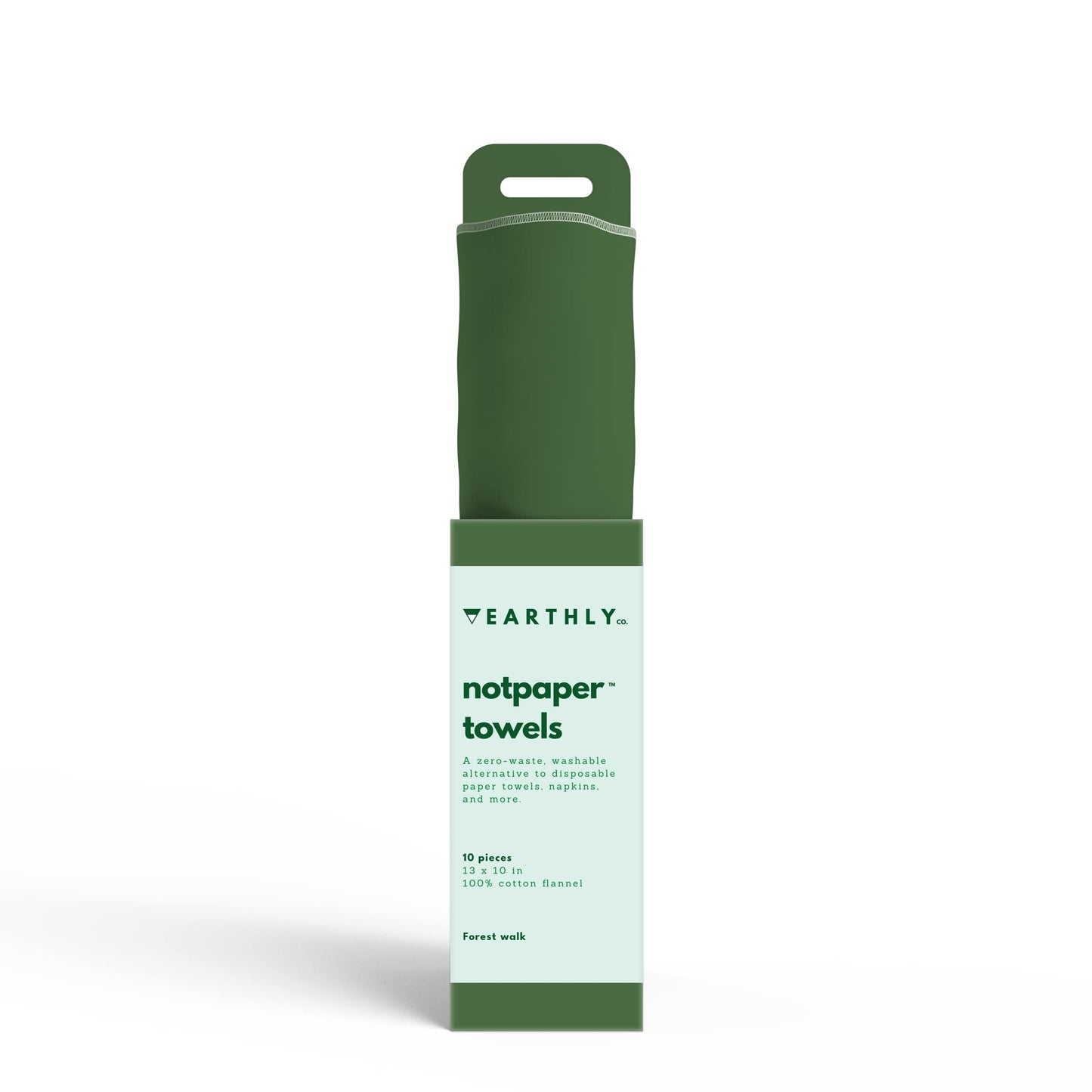 Cotton Reusable Paper Towel 10/Pk - green