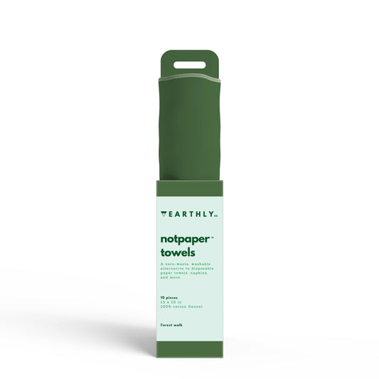 Cotton Reusable Paper Towel 10/Pk - green
