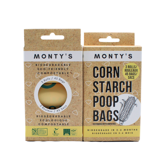 Compostable Cornstarch Poop Bags - 3 Rolls
