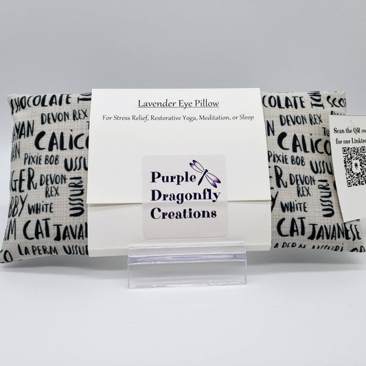 Lavender Eye Pillow - Cool Cats (Cat Breeds/Types)