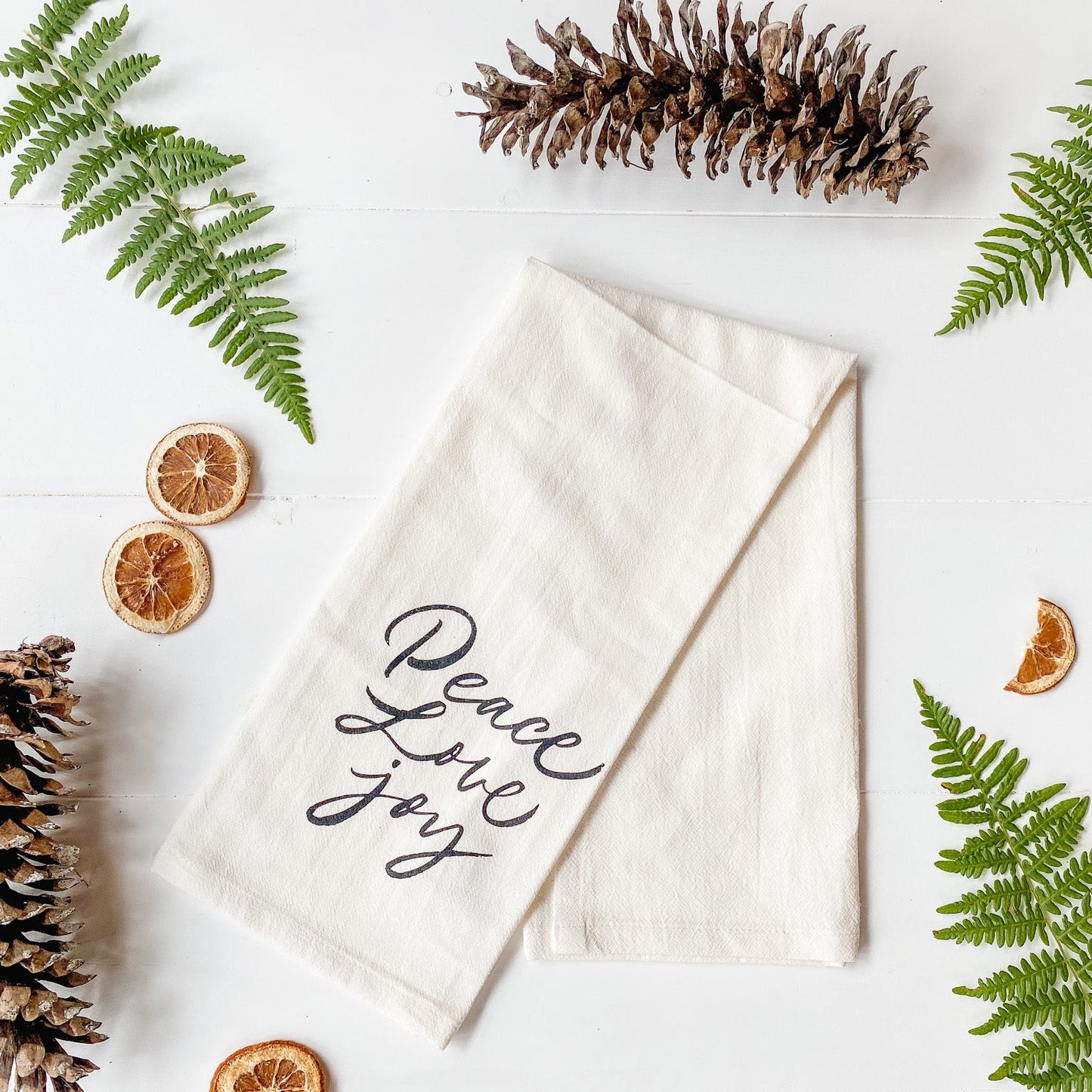 Tea Towel - Peace, Love, Joy