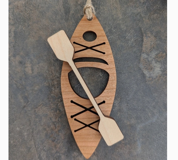 Wood Kayak Ornament