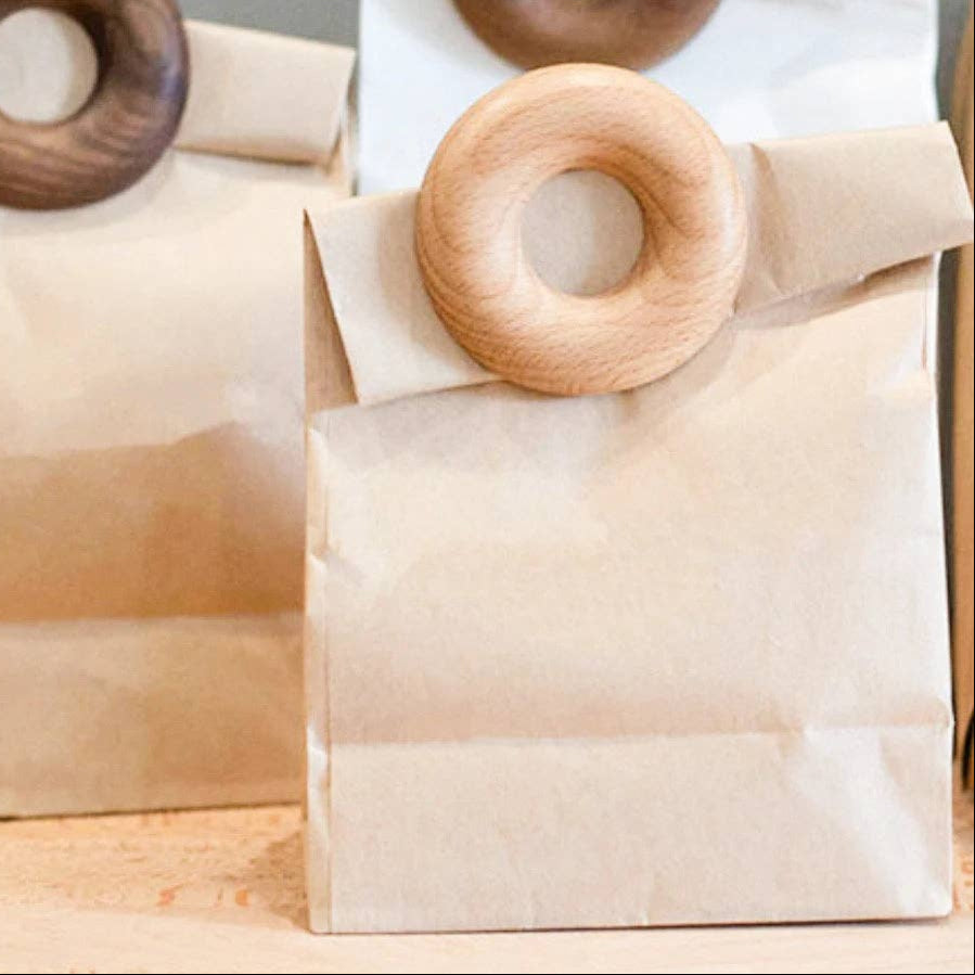 Wooden Donut Bag Clip