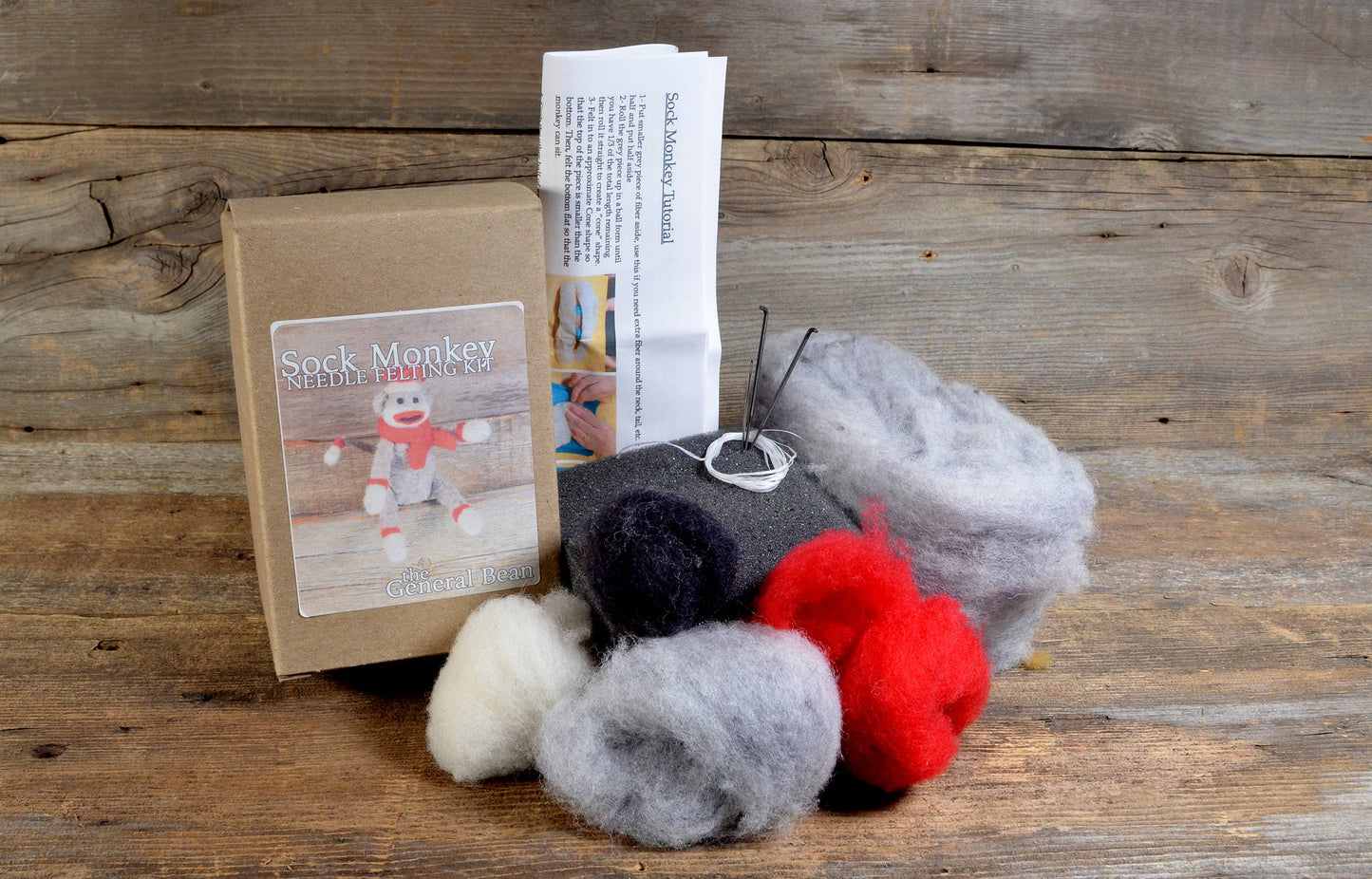 Sock Monkey Needle Felting Kit